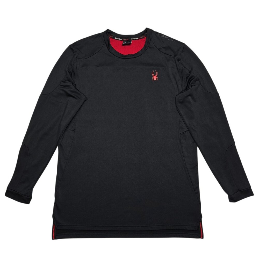 Spyder Active Shirt Mens Large Black Long Sleeve Pro Web Thermal Performance